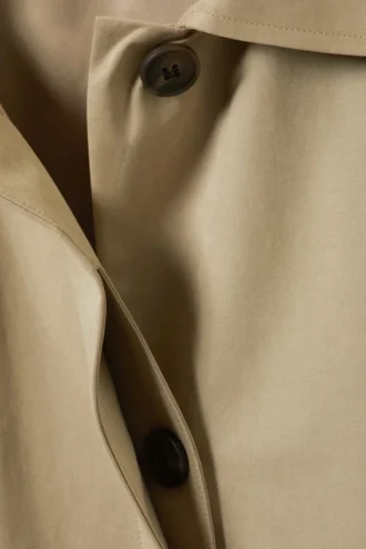 Abrigo de corte holgado de un solo botonero – Beige