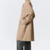 Abrigo de corte holgado de un solo botonero – Beige Abrigo de corte holgado de un solo botonero – Beige