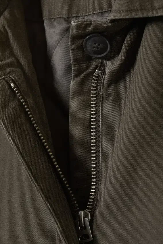 Abrigo de lona de corte holgado – Gris oscuro Abrigo de lona de corte holgado – Gris oscuro