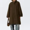 Abrigo de lona oversize – Verde caqui oscuro Abrigo de lona oversize – Verde caqui oscuro