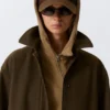 Abrigo de lona oversize – Verde caqui oscuro Abrigo de lona oversize – Verde caqui oscuro