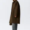 Abrigo de lona oversize – Verde caqui oscuro Abrigo de lona oversize – Verde caqui oscuro