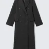 Abrigo de mezcla de lana reciclada – Gris oscuro