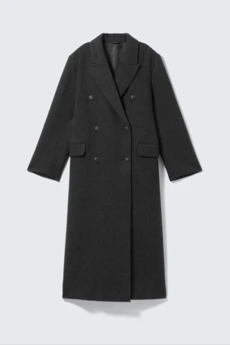 Abrigo de mezcla de lana reciclada – Gris oscuro