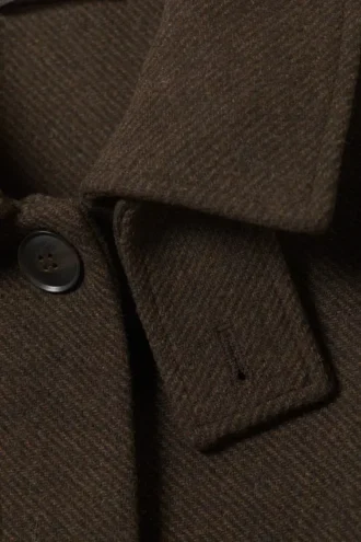 Abrigo largo oversize de mezcla de lana – Marrón oscuro