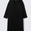 Abrigo largo oversize de mezcla de lana – Negro Abrigo largo oversize de mezcla de lana – Negro