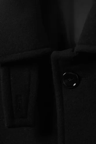 Abrigo largo oversize de mezcla de lana – Negro