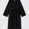 Abrigo oversize de doble botonadura en mezcla de lana de Kia – Negro