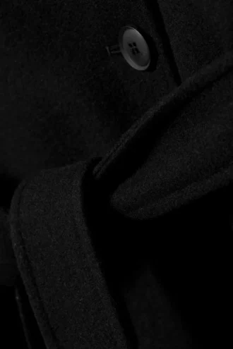 Abrigo oversize de doble botonadura en mezcla de lana de Kia – Negro