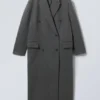Abrigo oversize de mezcla de lana Alex – Gris oscuro