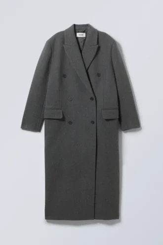 Abrigo oversize de mezcla de lana Alex – Gris oscuro