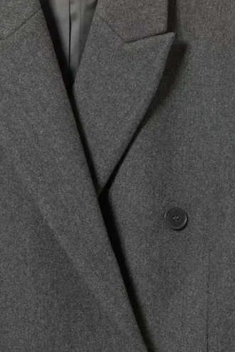 Abrigo oversize de mezcla de lana Alex – Gris oscuro