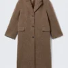Abrigo oversize de mezcla de lana – Beige oscuro peludo Abrigo oversize de mezcla de lana – Beige oscuro peludo