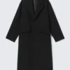 Abrigo oversize de mezcla de lana con botonadura simple – Negro Abrigo oversize de mezcla de lana con botonadura simple – Negro