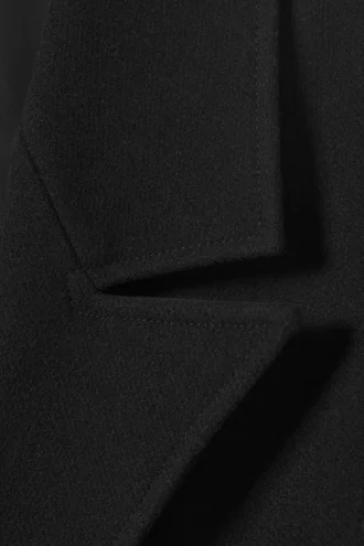 Abrigo oversize de mezcla de lana con botonadura simple – Negro