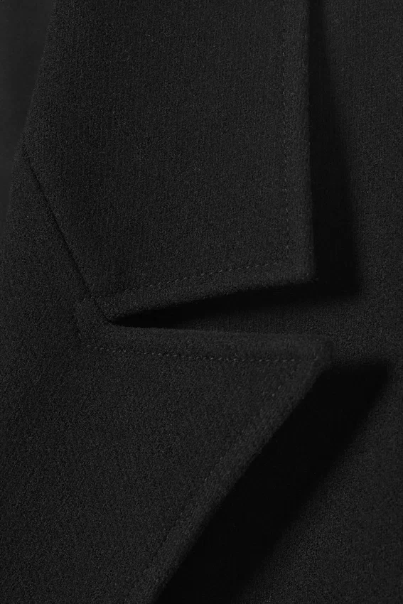 Abrigo oversize de mezcla de lana con botonadura simple – Negro Abrigo oversize de mezcla de lana con botonadura simple – Negro