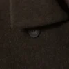 Abrigo oversize de mezcla de lana con doble botonadura – Marrón oscuro jaspeado