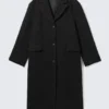 Abrigo oversize de mezcla de lana – Espiga negra