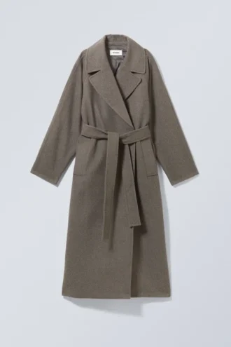 Abrigo oversize de mezcla de lana Kia – Gris topo