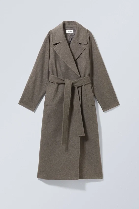 Abrigo oversize de mezcla de lana Kia – Gris topo Abrigo oversize de mezcla de lana Kia – Gris topo
