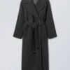 Abrigo oversize Kia de mezcla de lana – Negro Abrigo oversize Kia de mezcla de lana – Negro
