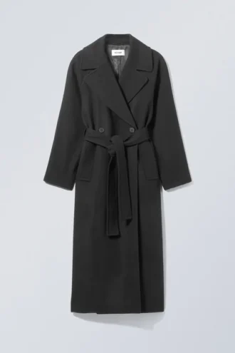 Abrigo oversize Kia de mezcla de lana – Negro