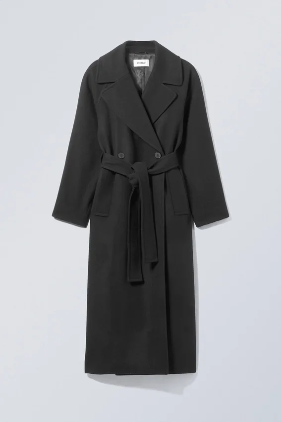 Abrigo oversize Kia de mezcla de lana – Negro Abrigo oversize Kia de mezcla de lana – Negro