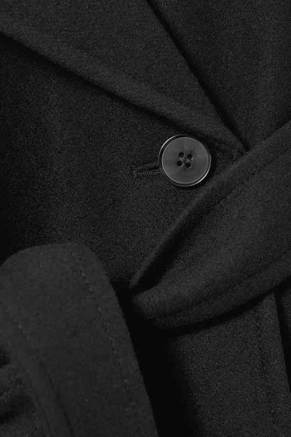 Abrigo oversize Kia de mezcla de lana – Negro Abrigo oversize Kia de mezcla de lana – Negro