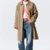 Abrigo tipo car coat holgado de botonadura sencilla – Dusty Mole Abrigo tipo car coat holgado de botonadura sencilla – Dusty Mole