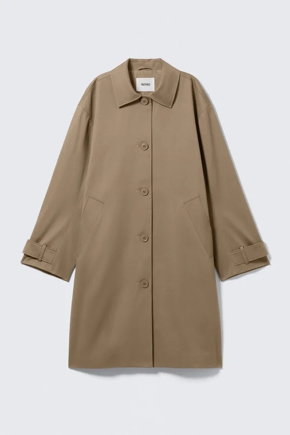 Abrigo tipo car coat holgado de botonadura sencilla – Dusty Mole Abrigo tipo car coat holgado de botonadura sencilla – Dusty Mole