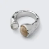 Anillo abierto con piedras orgánicas – Plata Anillo abierto con piedras orgánicas – Plata