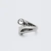 Anillo de banda abierta con diamantes de imitación – Plata Anillo de banda abierta con diamantes de imitación – Plata