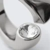 Anillo de banda abierta con diamantes de imitación – Plata Anillo de banda abierta con diamantes de imitación – Plata