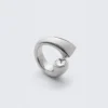 Anillo de banda abierta con diamantes de imitación – Plata Anillo de banda abierta con diamantes de imitación – Plata