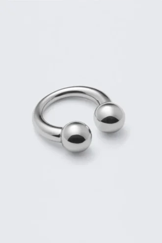Anillo escultural abierto – Plata