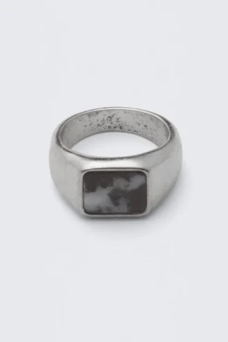 Anillo Rock – Rodio – Piedra negra