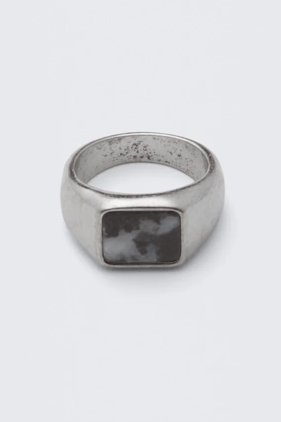 Anillo Rock – Rodio – Piedra negra Anillo Rock – Rodio – Piedra negra