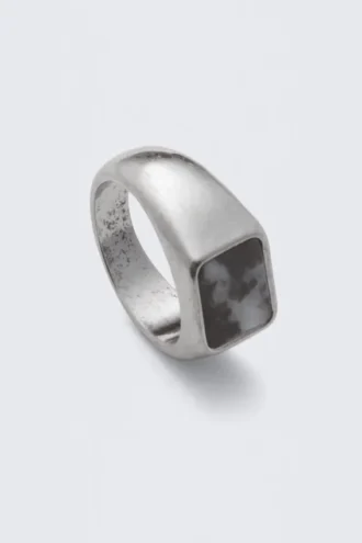 Anillo Rock – Rodio – Piedra negra