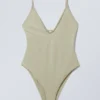 Bañador con espalda abierta – Verde caqui claro Bañador con espalda abierta – Verde caqui claro