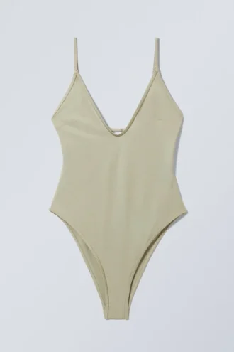 Bañador con espalda abierta – Verde caqui claro