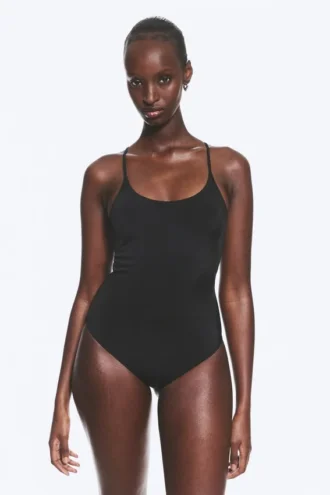 Bañador con espalda nadadora – Negro