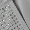 Bañador de cuello redondo con pedrería – Gris – Pedrería