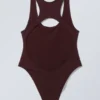 Bañador deportivo con espalda nadadora – Granate oscuro Bañador deportivo con espalda nadadora – Granate oscuro