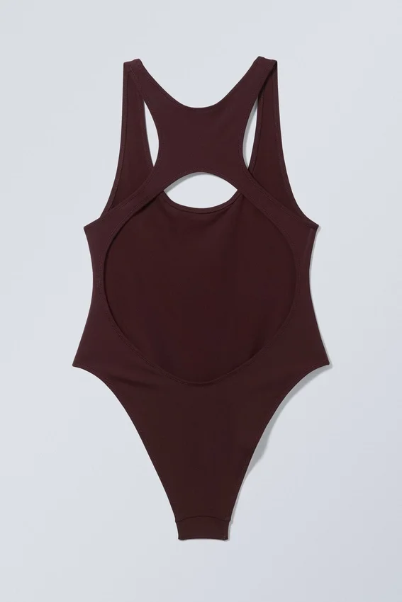 Bañador deportivo con espalda nadadora – Granate oscuro Bañador deportivo con espalda nadadora – Granate oscuro