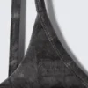 Bañador estampado con cuello cuadrado – Gris oscuro – Estampado de cocodrilo
