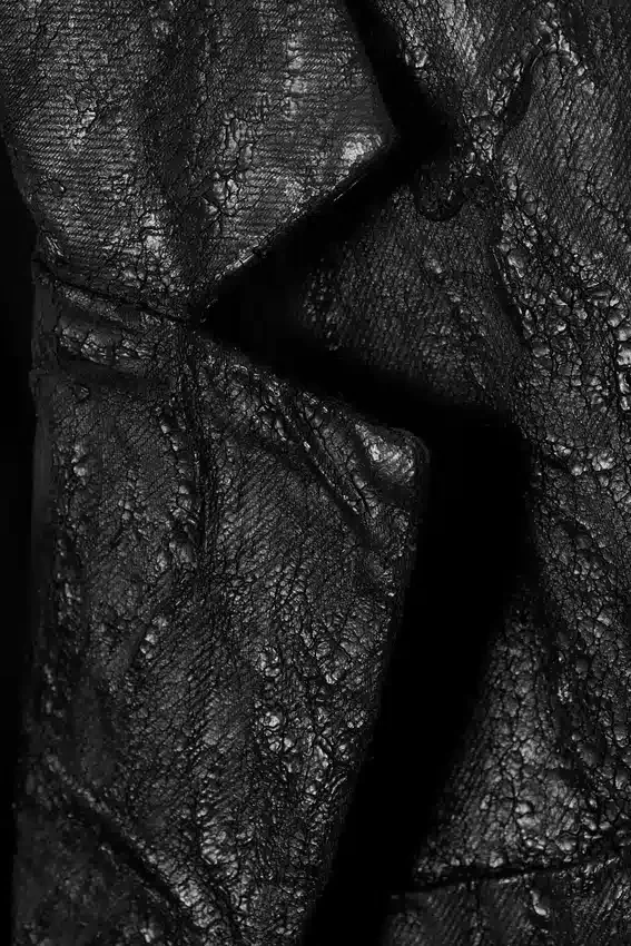 Blazer de botonadura sencilla con efecto craquelado – Negro Blazer de botonadura sencilla con efecto craquelado – Negro