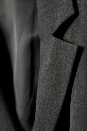 Blazer de sarga drapeado – Gris oscuro jaspeado