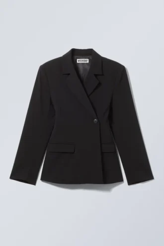 Blazer de traje cruzado – Negro