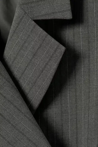 Blazer de traje cruzado – Rayas gris oscuro jaspeado