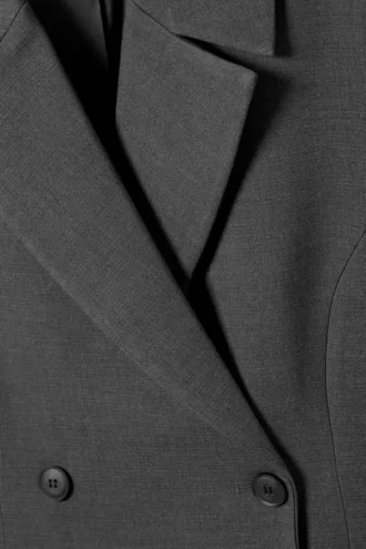 Blazer entallado de doble botonadura – Gris oscuro jaspeado